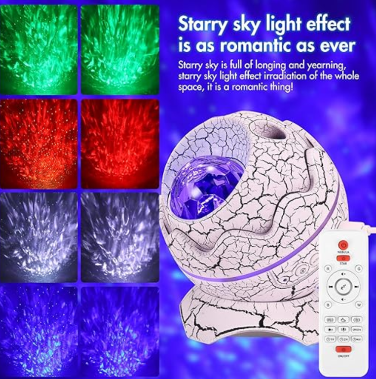 Dinosaur Egg LED Star Projector - جهاز عرض نجمة LED على شكل بيضة ديناصور
