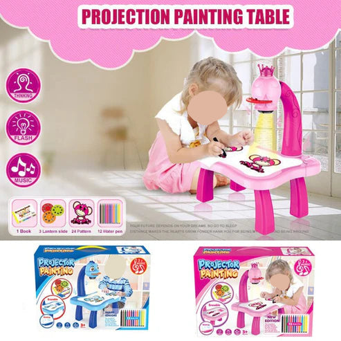 LED Projector Art Painting Table for Kids
